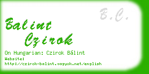 balint czirok business card